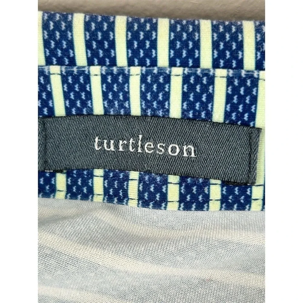 Turtleson Men's XL Blue Striped‎ Polo Shirt Short Sleeve Casual Club Logo - CJ
